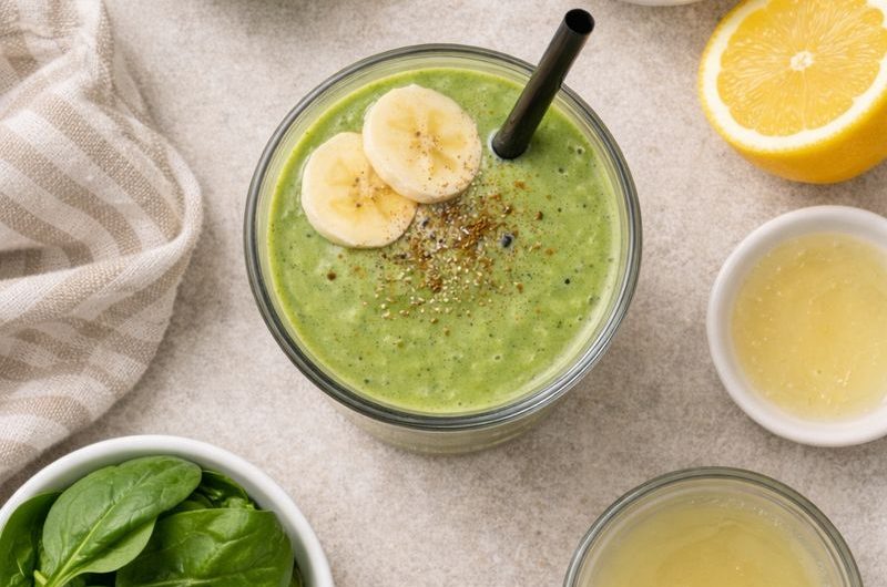 Nyttig Smoothie med Banan, Spenat och Yoghurt