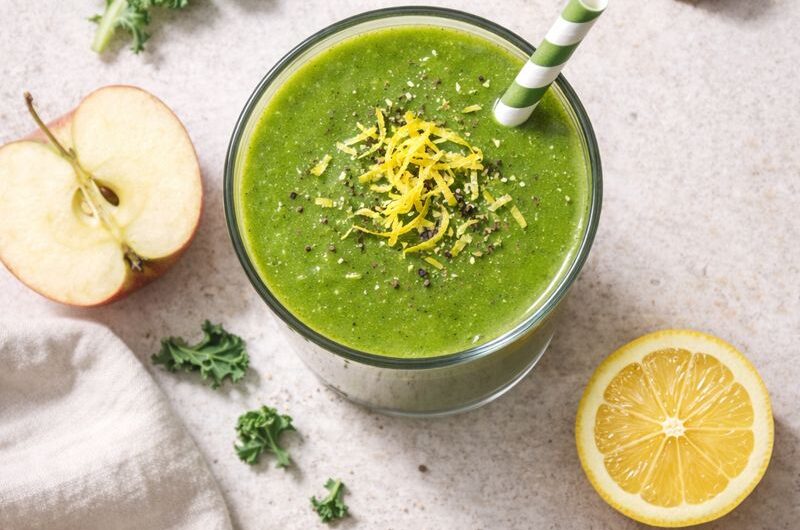 Immunstärkande Smoothie med Grönkål, Äpple och Ingefära