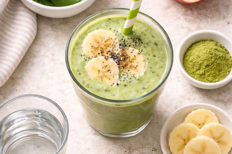 Grön Smoothie med Grönkål, Blåbär och Banan