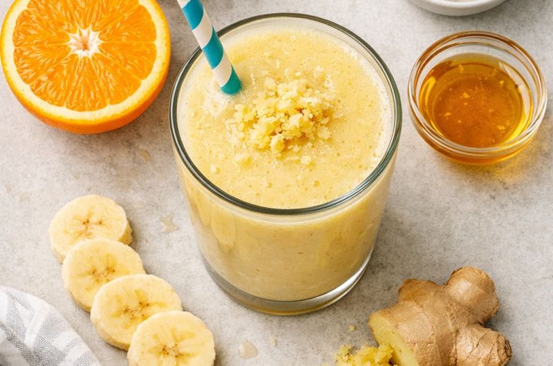 God Smoothie med Ingefära, Apelsin och Banan