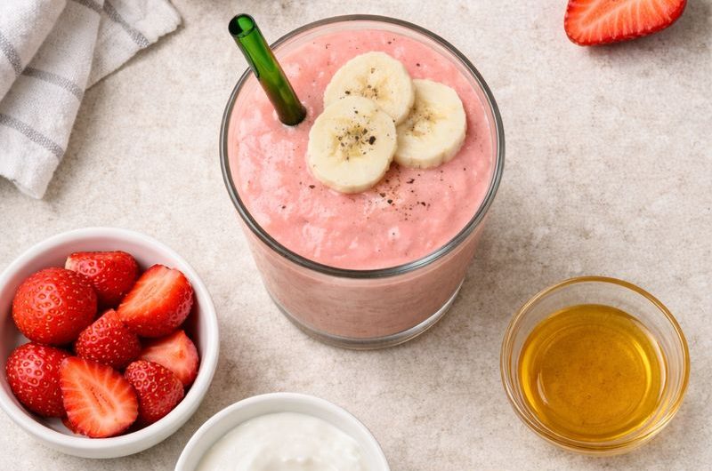 God Smoothie med Kiwi, Banan och Jordgubbar