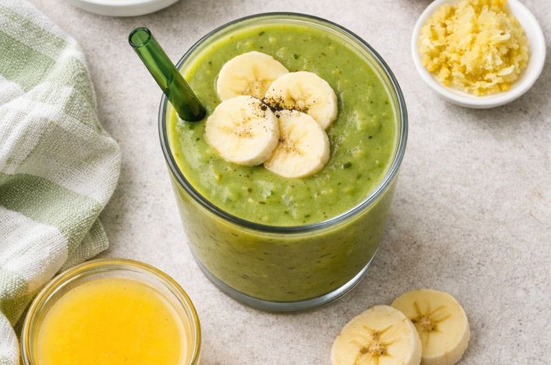 Grön Smoothie med Kiwi, Spenat och Banan