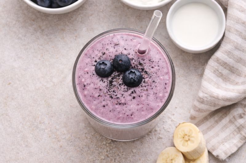 God Smoothie med Kvarg, Blåbär och Banan