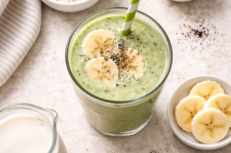 God Smoothie med Matcha, Banan och Proteinpulver
