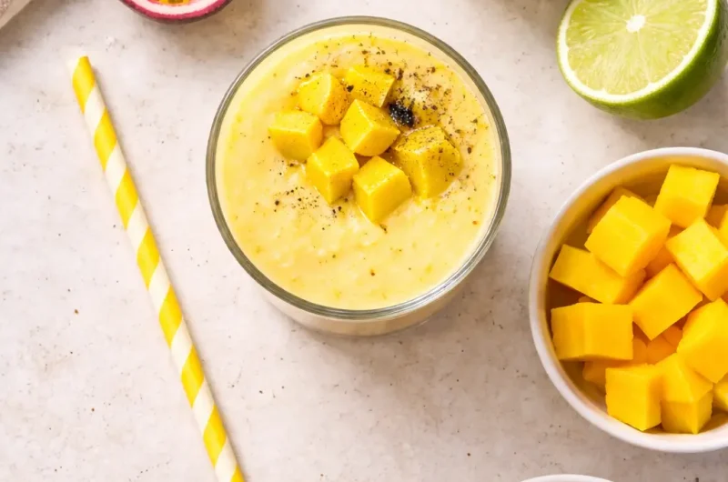 Tropisk Smoothie med Passionsfrukt, Ananas och Mango