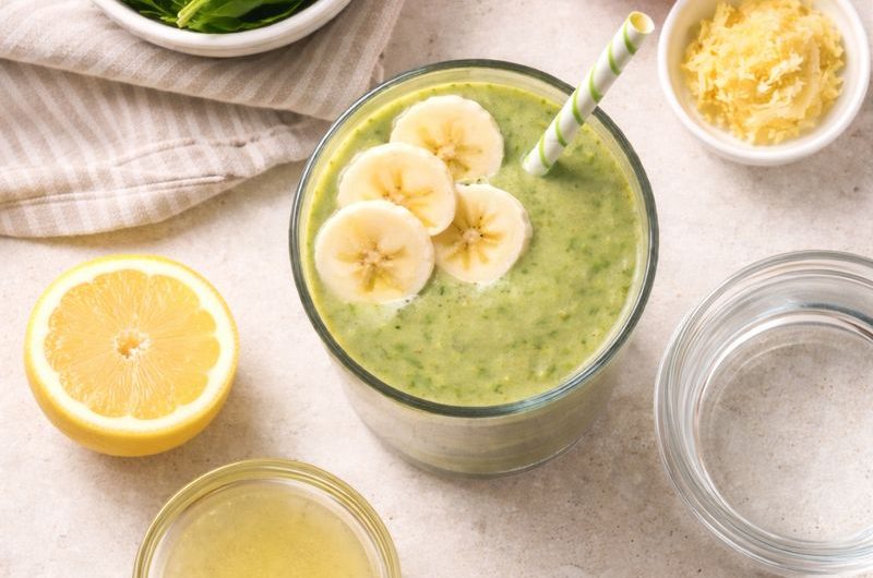Nyttig Smoothie med Spenat, Äpple och Ingefära
