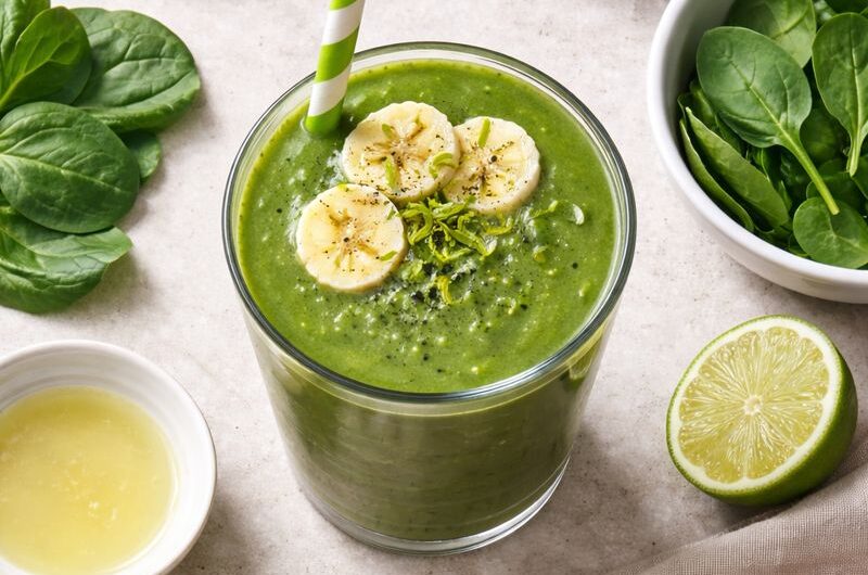 Grön Smoothie med Spenat, Mango och Avokado