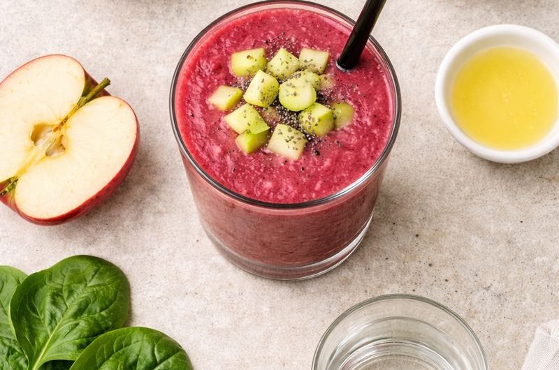 Beet Detox Smoothie med Spenat, Rödbeta och Äpple