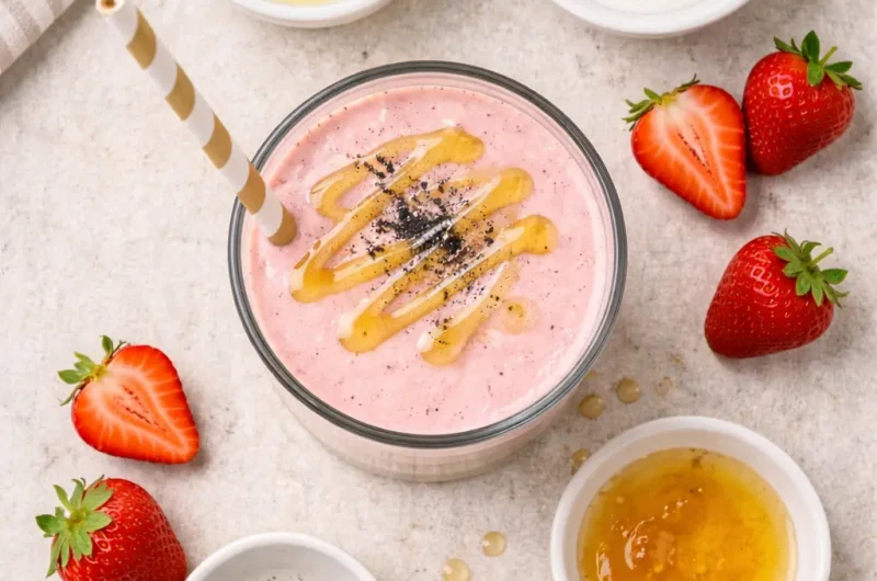 God Smoothie med Äggvita, Jordgubbar och Yoghurt