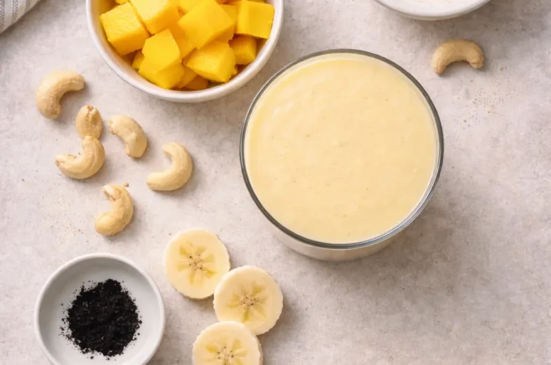 Mättande Smoothie med Cashew, Mango och Banan