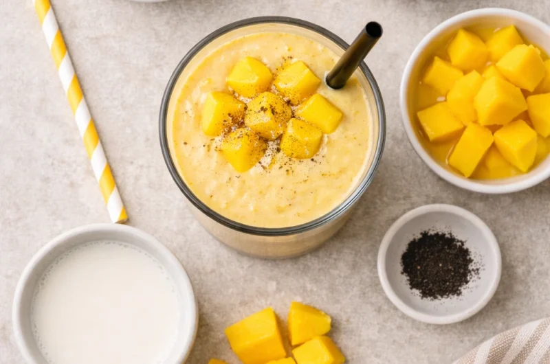 God Smoothie med Dadlar, Mango och Proteinpulver