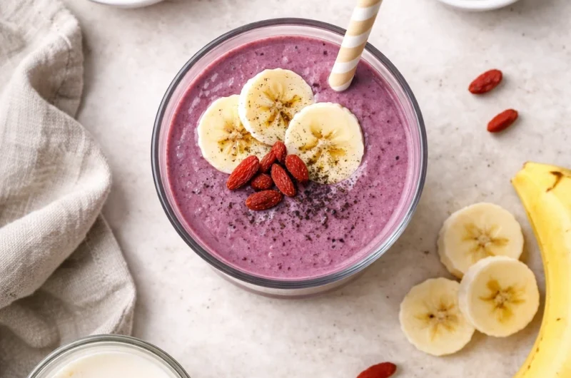 Antioxidativ Smoothie med Gojibär, Acai och Banan