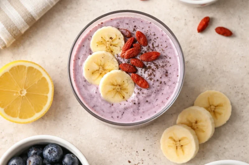 Antioxidativ Smoothie med Gojibär, Blåbär och Mandelmjölk