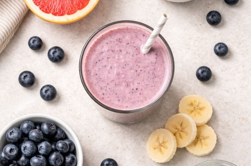 God Smoothie med Grapefrukt, Blåbär och Proteinpulver