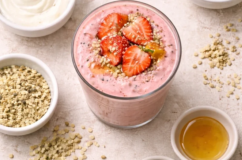 God Smoothie med Hampa, Jordgubbar och Yoghurt