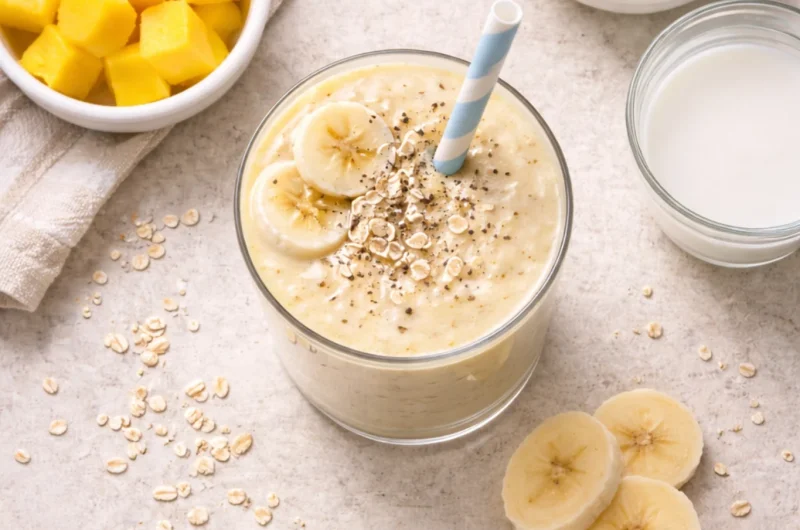 God Smoothie med Havregryn, Banan och Mango