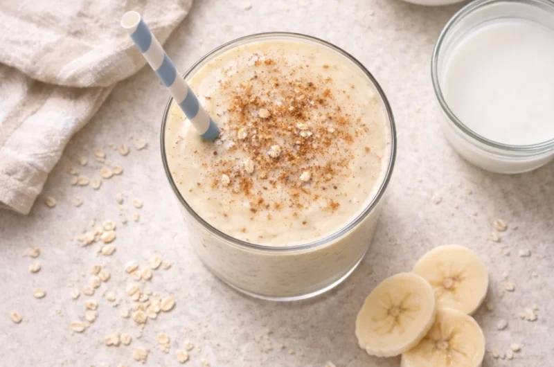 Mättande Smoothie med Havregryn, Banan och Proteinpulver