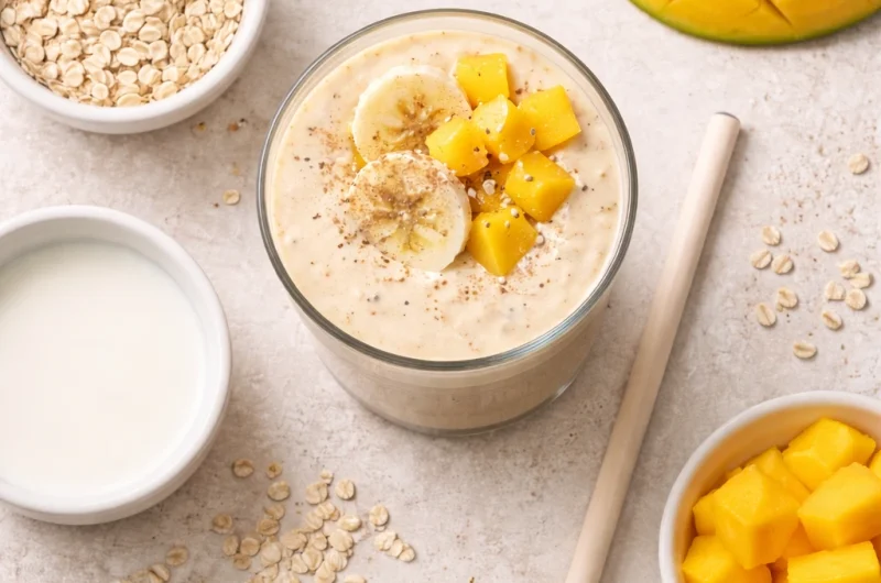 God Smoothie med Havregryn, Mjölk och Mango