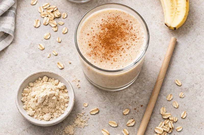 God Smoothie med Havremjölk, Banan och Proteinpulver