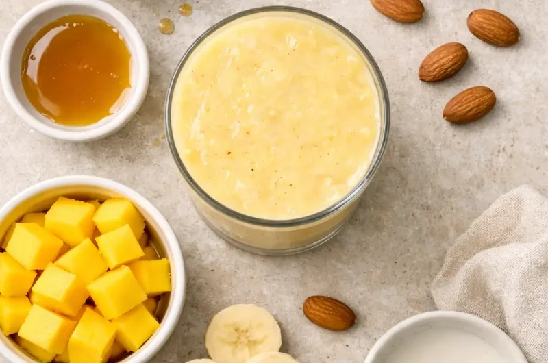 Kalorisnål Smoothie med Honung, Mango och Mandelmjölk
