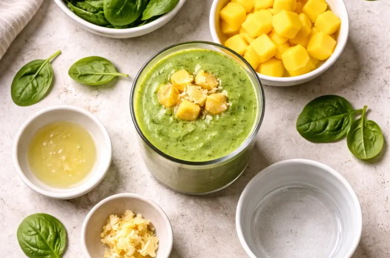 Nyttig Smoothie med Ingefära, Spenat, Mango och Lime