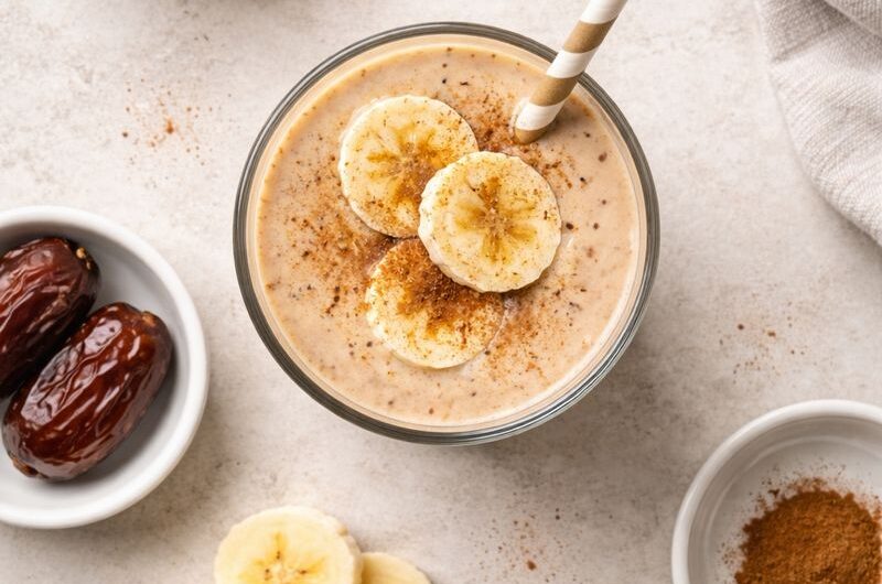 Antioxidativ Smoothie med Kaffe, Mandelmjölk och Dadlar