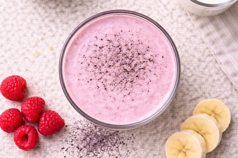 God Smoothie med Keso, Banan och Hallon