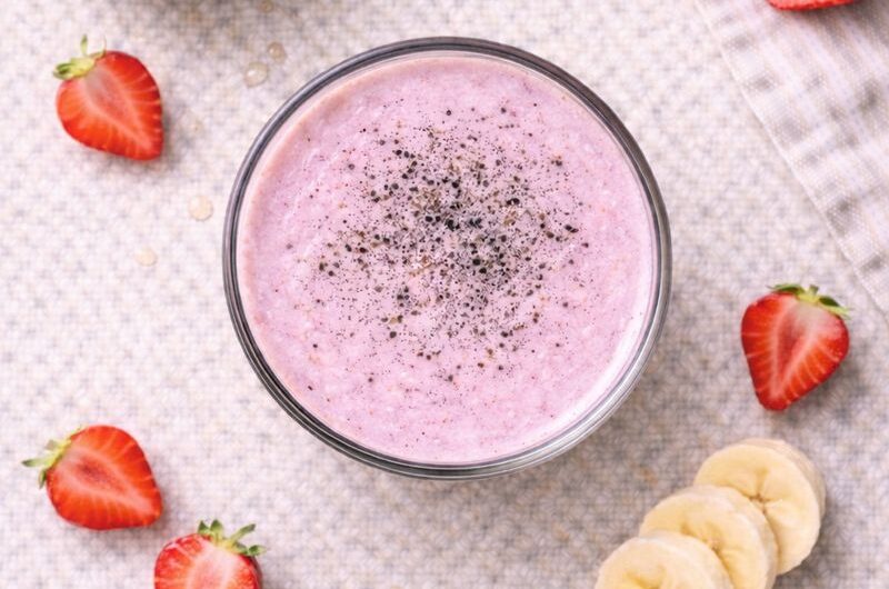 God Smoothie med Keso, Jordgubbar och Banan