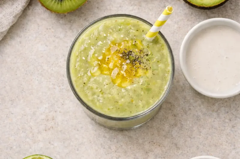 Lunch-Smoothie med Kiwi, Avokado och Proteinpulver