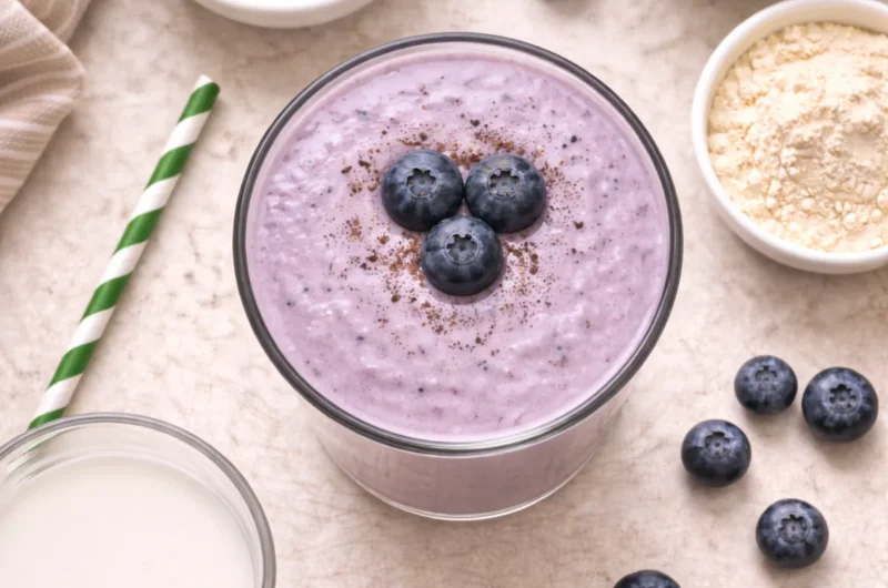 God Smoothie med Kvarg, Blåbär och Proteinpulver