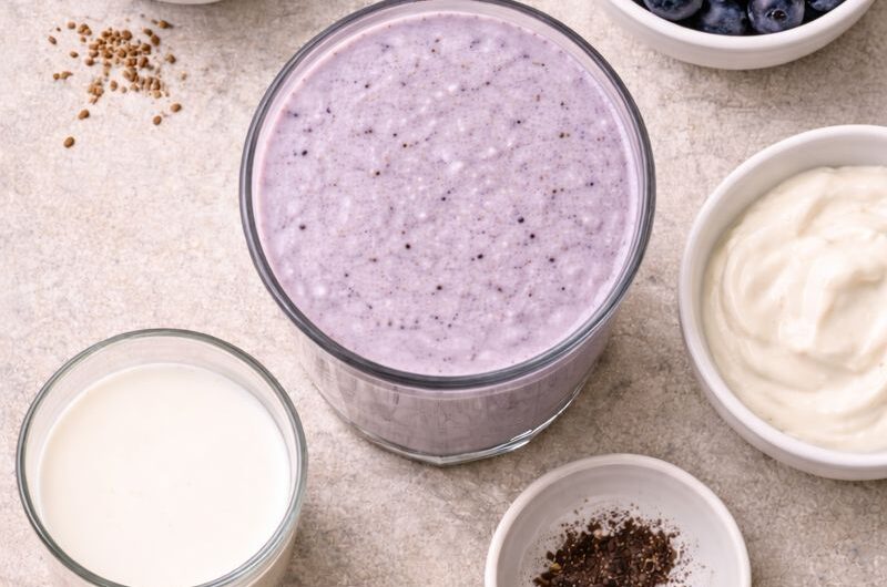 God Smoothie med Linfrö, Blåbär och Kvarg