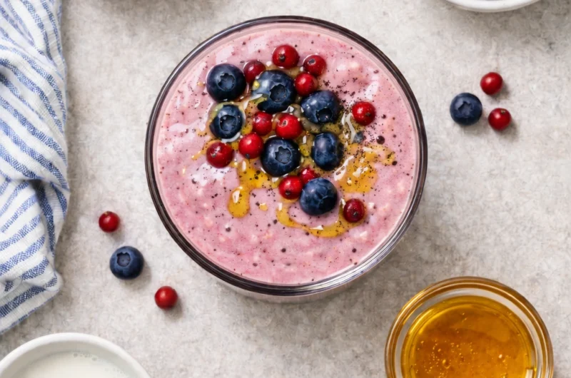 Antioxidativ Smoothie med Lingon, Blåbär och Yoghurt