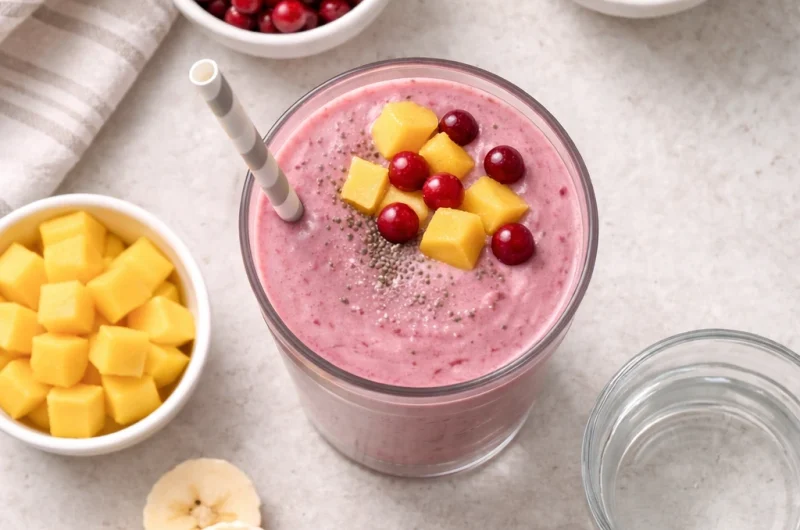 God Smoothie med Lingon, Mango och Proteinpulver