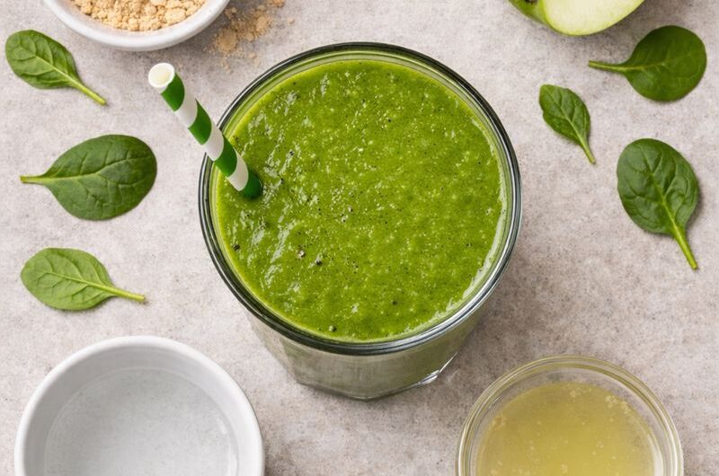 Grön Smoothie med Maca, Spenat och Äpple