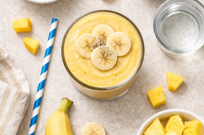 God Smoothie med Mango, Ananas, Banan och Proteinpulver