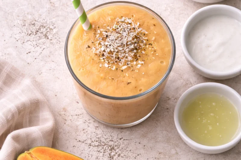 Tropisk Smoothie med Papaya, Ananas och Kokosmjölk