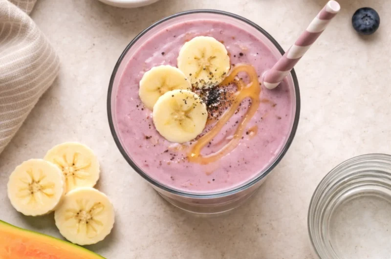 God Smoothie med Papaya, Blåbär och Proteinpulver