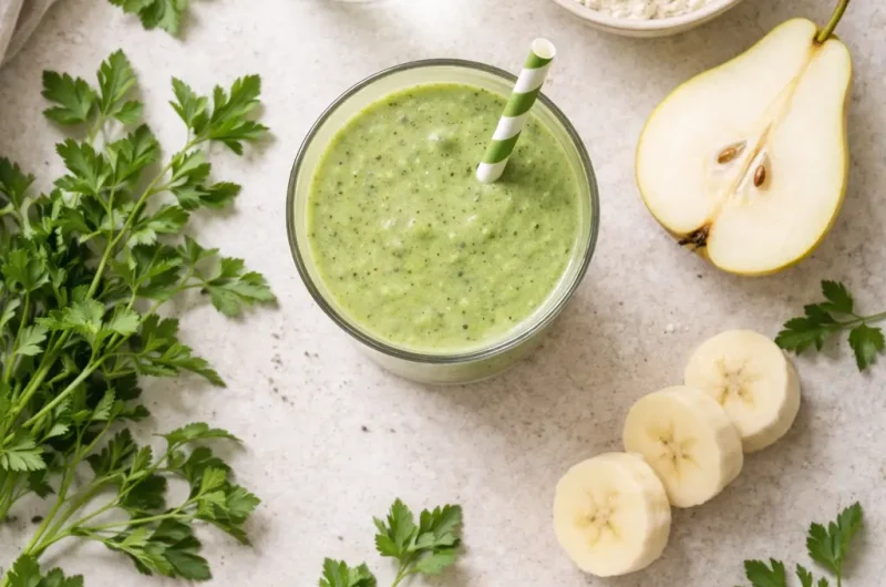 God Smoothie med Persilja, Päron och Proteinpulver
