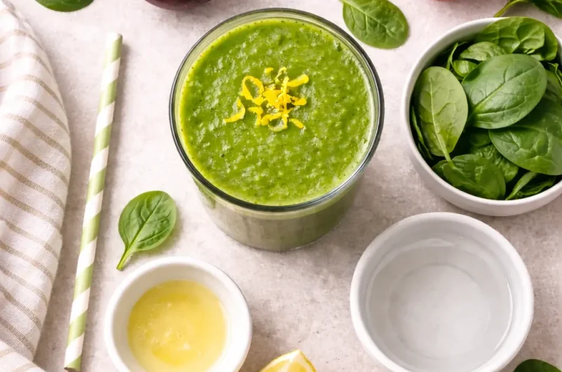 Nyttig Smoothie med Plommon, Spenat och Äpple