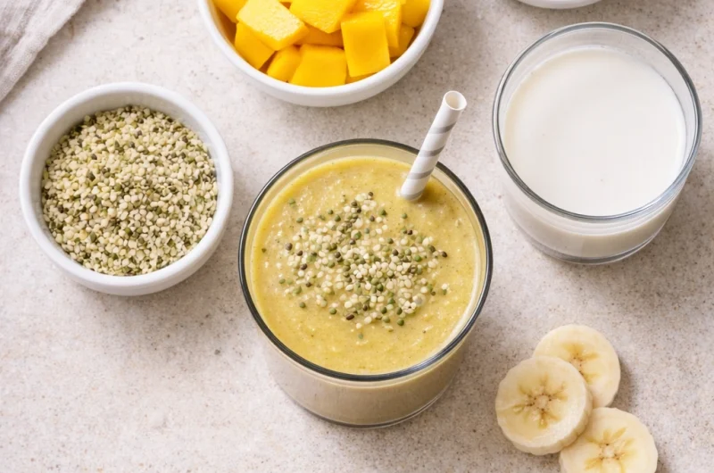 God Smoothie med Protein, Hampa, Mango och Banan