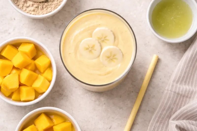Frukost-Smoothie med Protein, Mango och Kokosmjölk