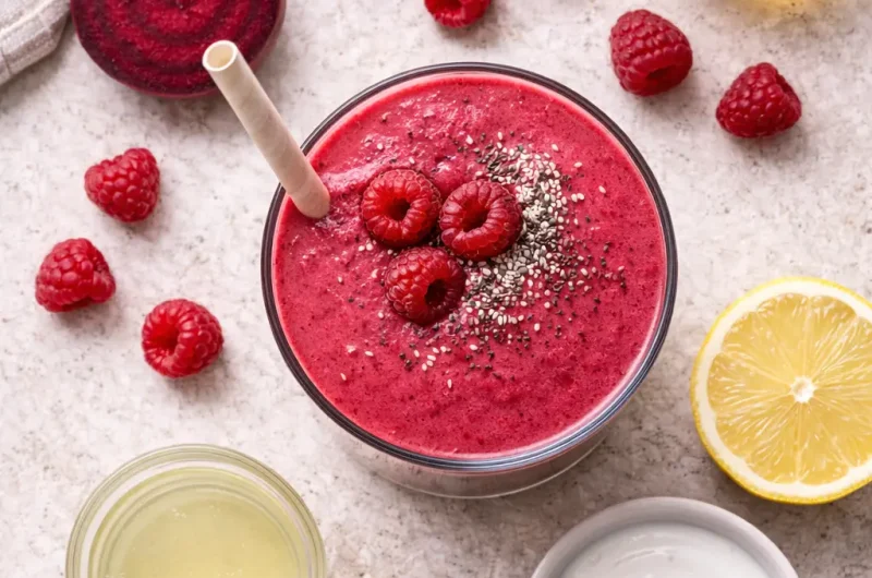 Beet Detox Smoothie med Rödbeta, Hallon och Yoghurt