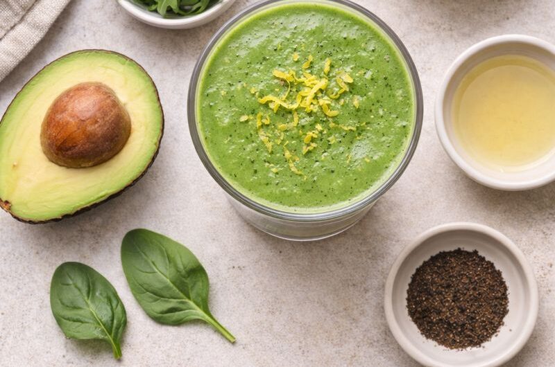 Grön Smoothie med Ruccola, Avokado och Spenat