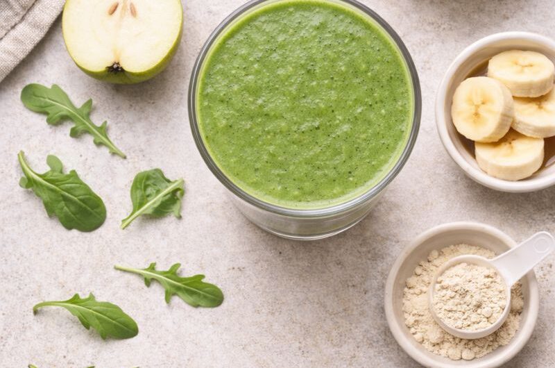 God Smoothie med Ruccola, Päron och Proteinpulver