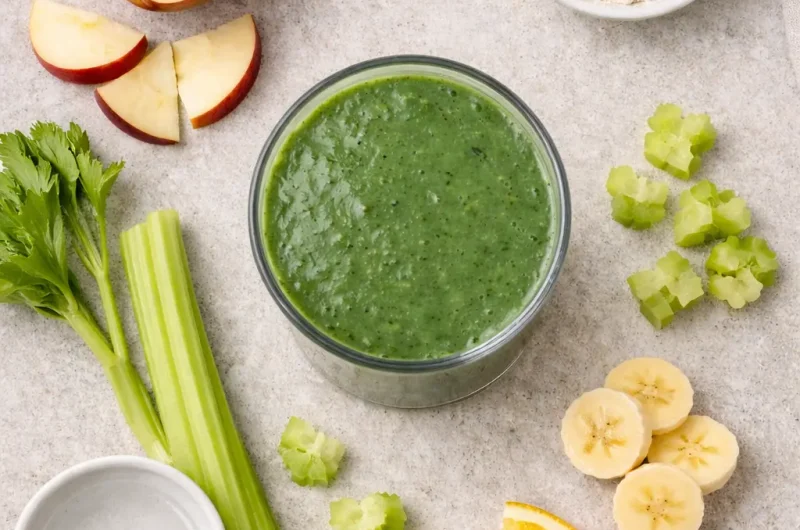Enkel Smoothie med Selleri, Äpple och Proteinpulver