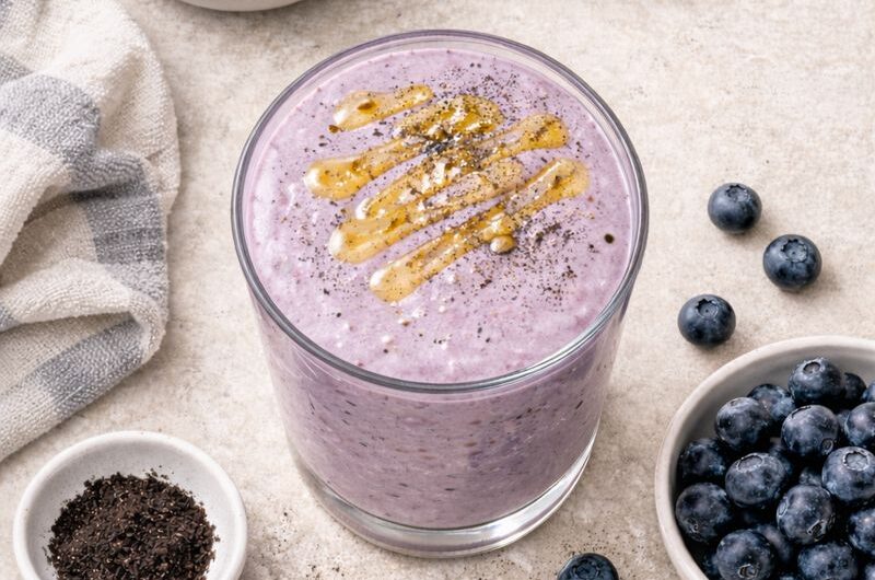 God Smoothie med Sojamjölk, Banan och Blåbär