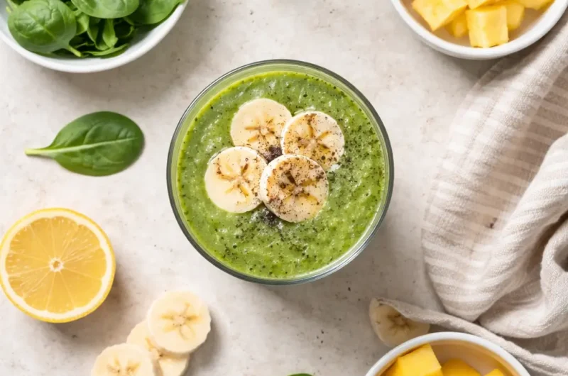 Nyttig Smoothie med Spenat, Ananas och Mango