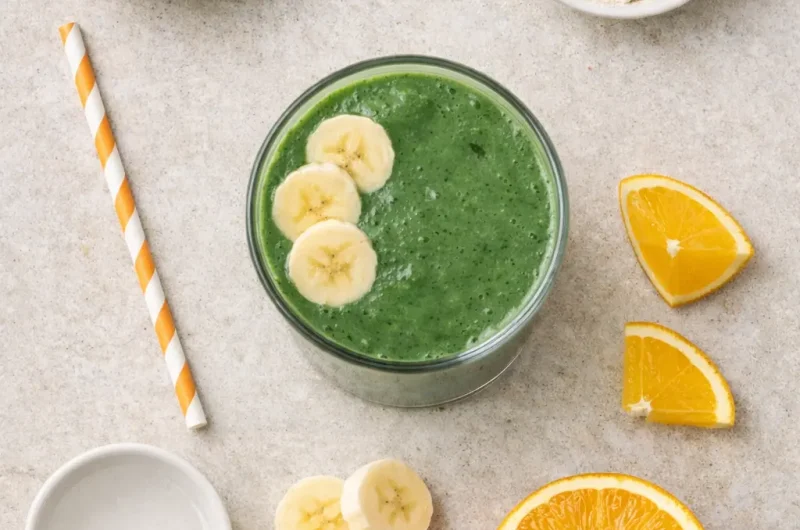 Nyttig Smoothie med Spenat, Apelsin och Proteinpulver