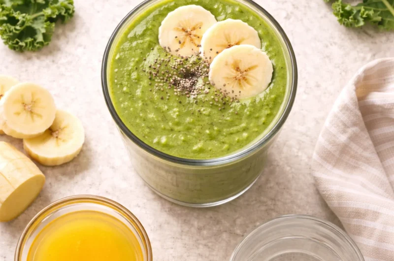 Grön Smoothie med Spenat, Grönkål och Banan