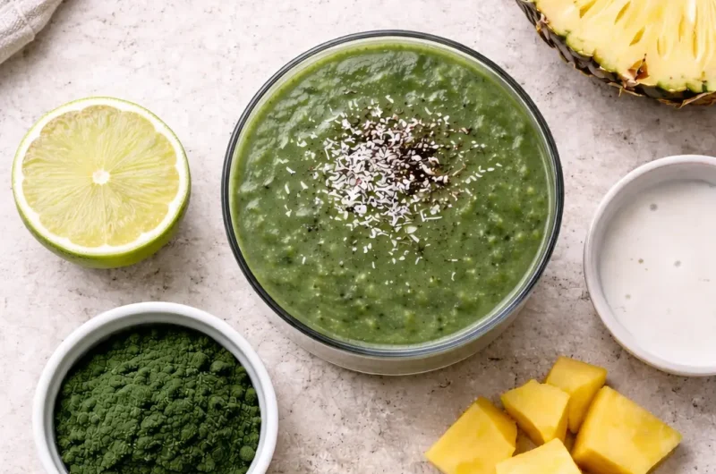 Tropisk Smoothie med Spirulina, Mango och Ananas
